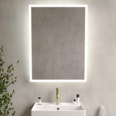Rectangular Tiltable Bathroom Mirror with Lights 600 x 800mm - Arissa
