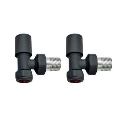 Anthracite Round Angled Radiator Valves