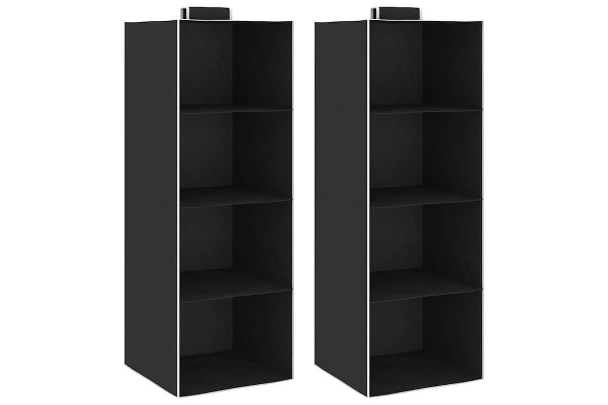 Vidaxl 288323 Hanging Closet Organisers 2 Pcs With 4 Shelves Fabric