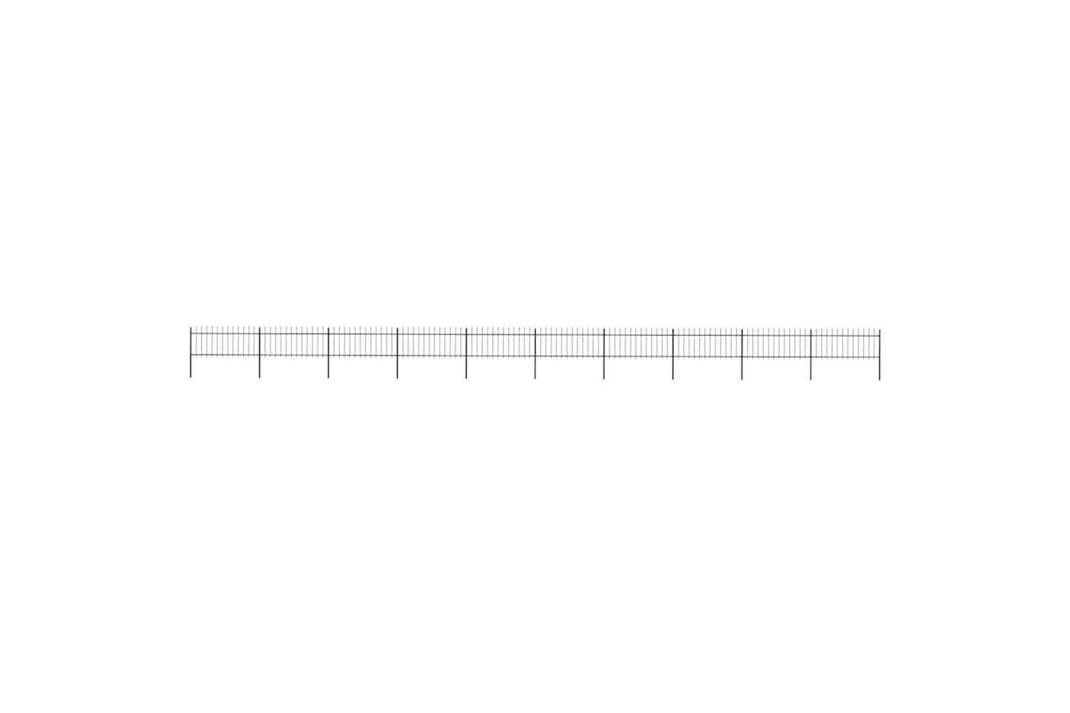Vidaxl 277611 Garden Fence With Spear Top Steel 17x0.8 M Black