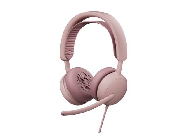 LOGITECH - Zone Wired 2 for Business - Headset - on-ear - wired - active noise cancelling - rose - Certified for Microsoft Teams