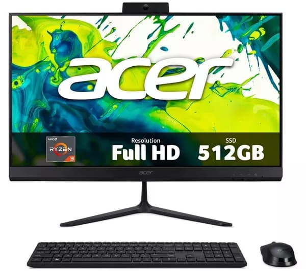 ACER Aspire C24-B 24" All-in-One PC - AMD Ryzen 3, 512 GB SSD, Black