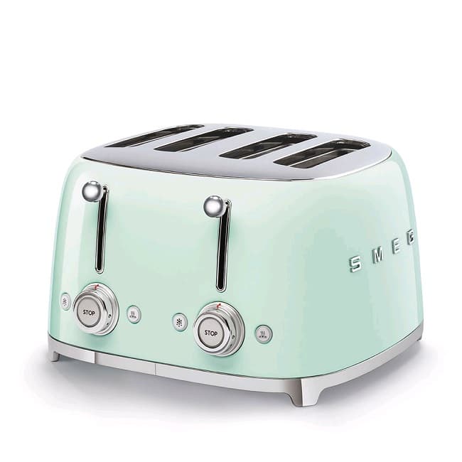 Smeg 4 Slot Retro Style Toaster Green | TSF03PGUK