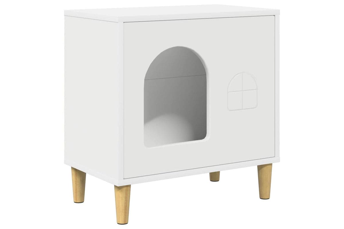 Vidaxl Cat House White 51 X 30 X 52 Cm Engineered Wood