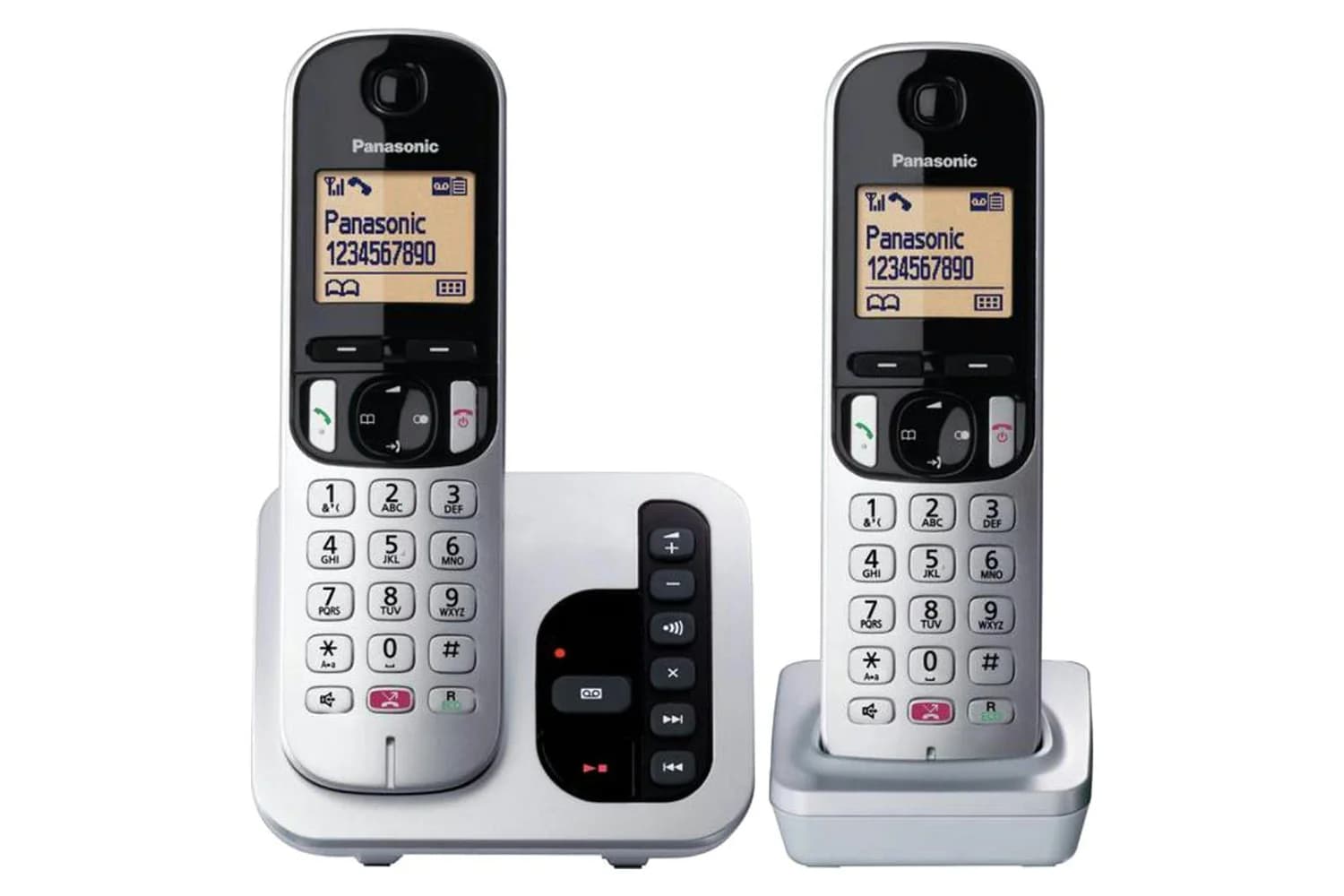Panasonic KX-TGC262 Digital Cordless Phone with Answering Machine | Twin | Silver