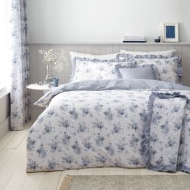 Lucie Floral Duvet Set Blue