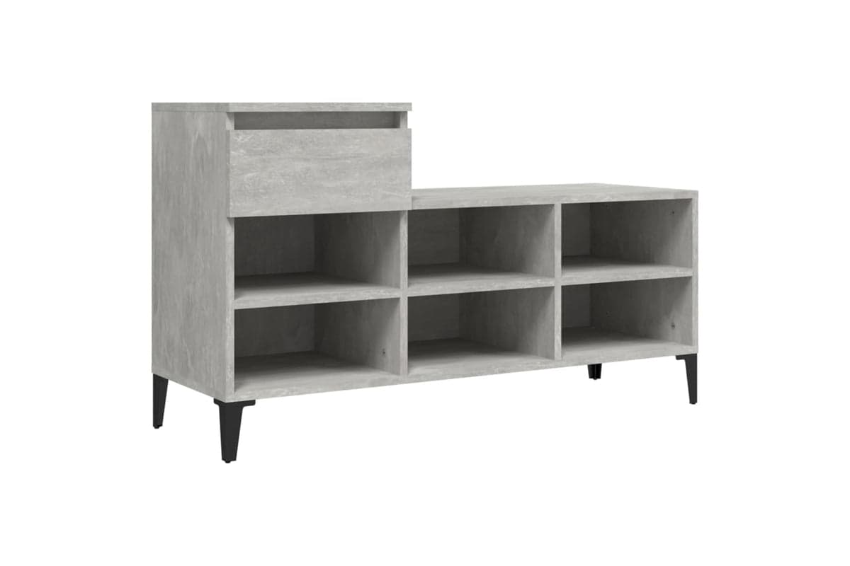 vidaXL 821216 Shoe Cabinet Concrete Grey 102x36x60cm Engineered Wood