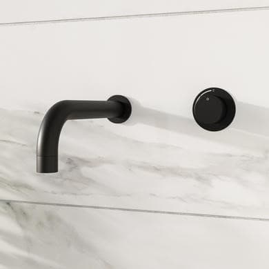 Black One Outlet Valve With Wall Mounted Bath Spout - Arissa