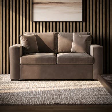 2 Seater Pull-Out Sofa Bed in Mink Velvet - Layton