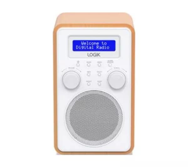 LOGIK L60DAB25 Portable DAB+/FM Radio - White & Woodgrain