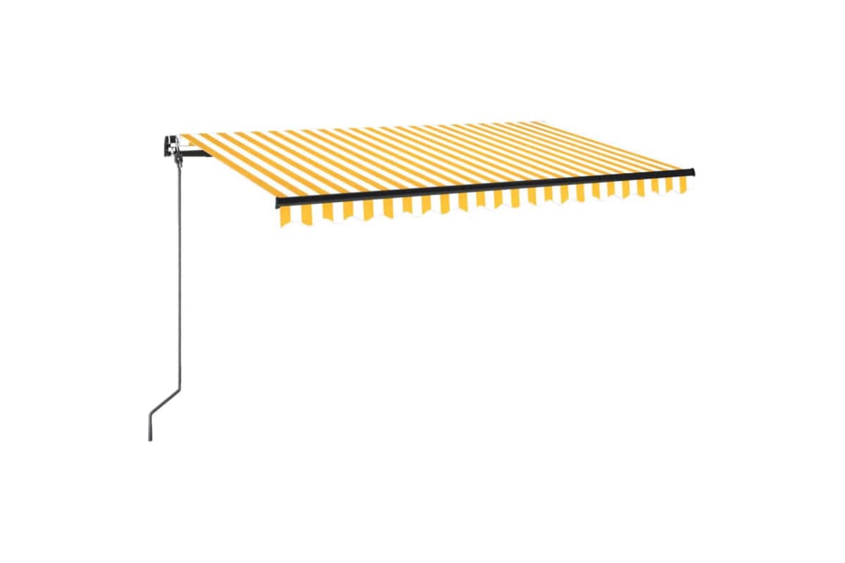 vidaXL 3069198 Manual Retractable Awning 450x350cm Yellow And White