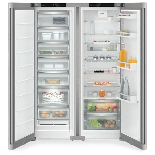 Liebherr Side by Side Combination Fridge Freezer Plus No Frost - Steel | SFNsfe 5227 + SRsfe 5220