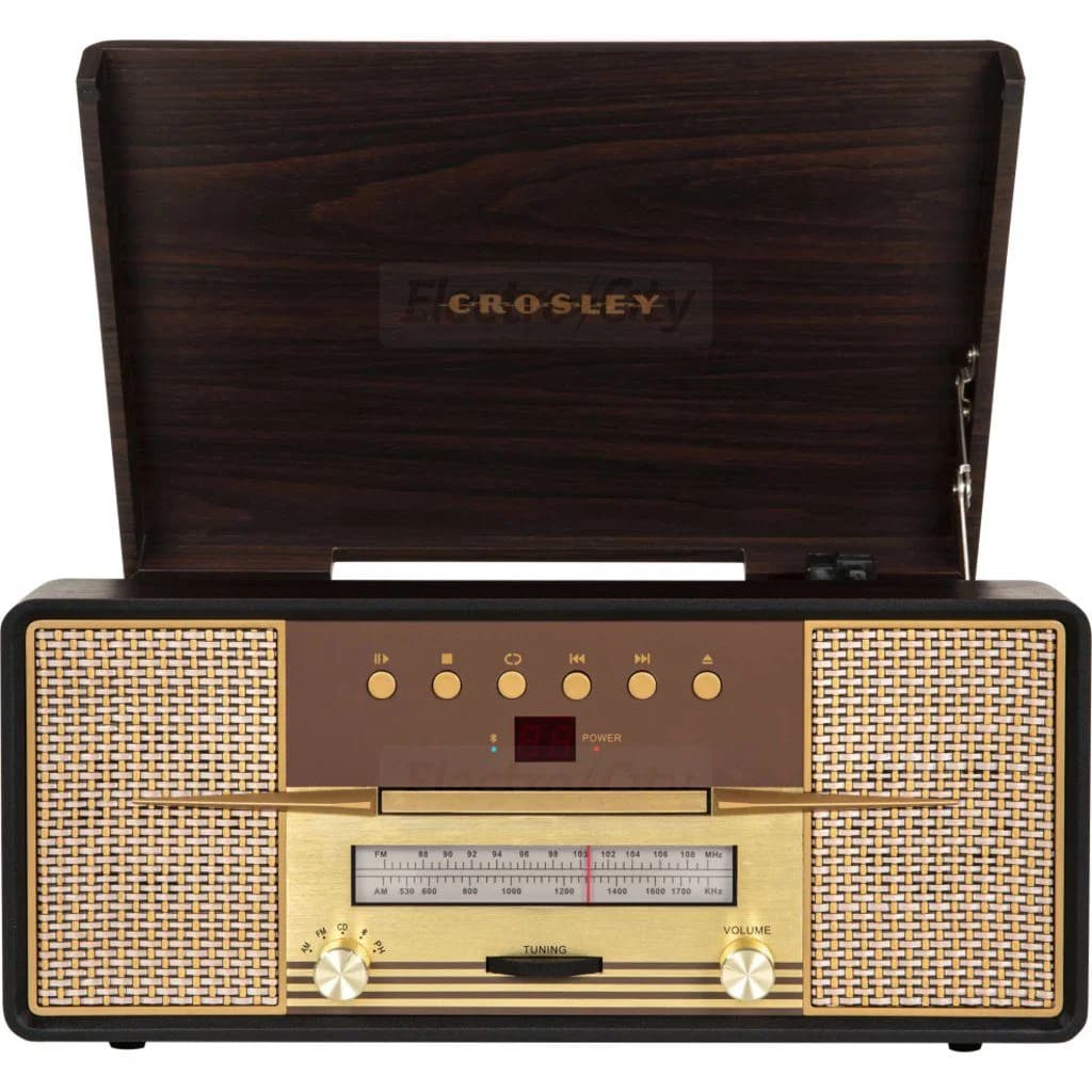 Crosley Rhapsody Entertainment Center Record Player with Bluetooth | Mahogany