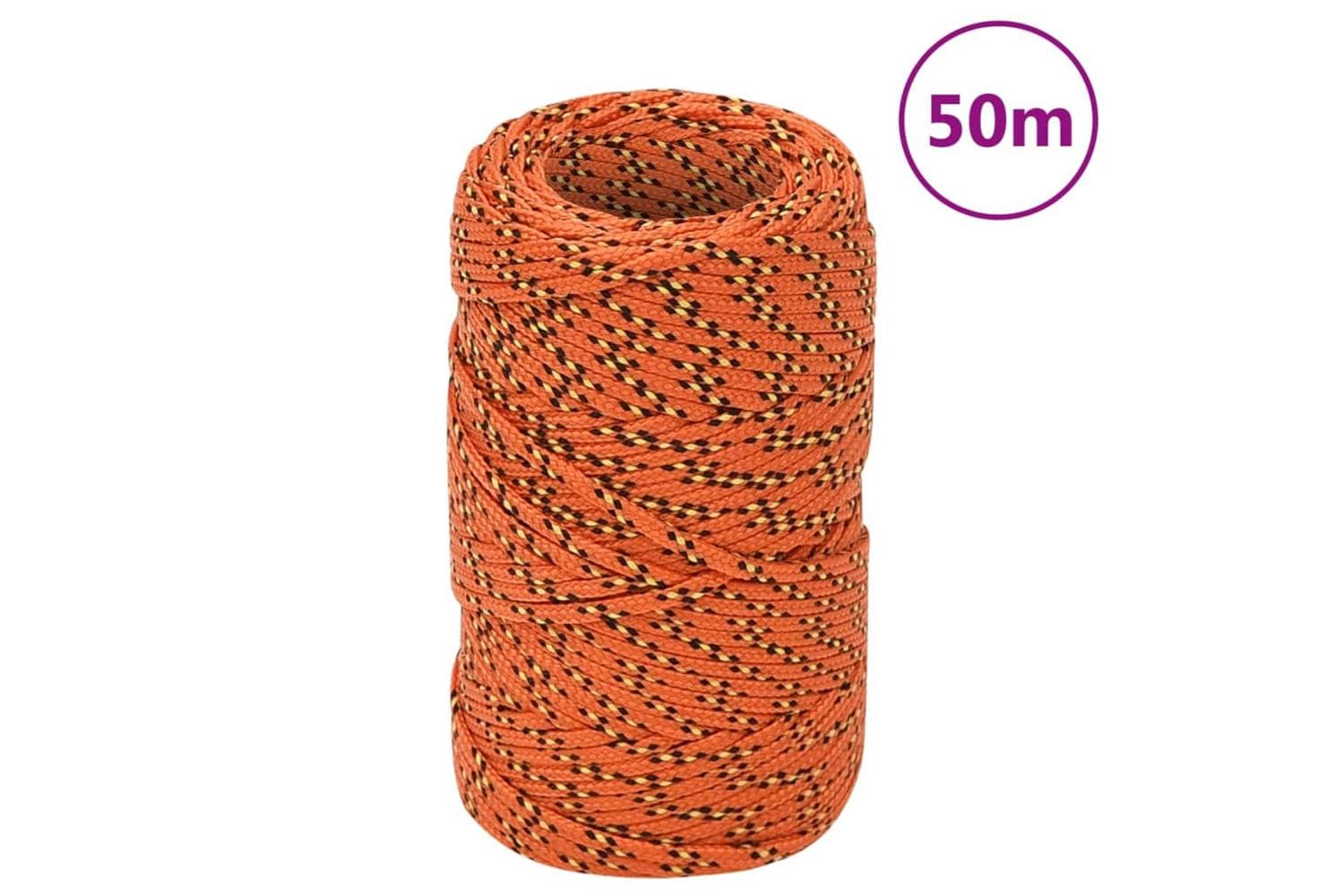 vidaXL 152636 Boat Rope Orange 2mm 50 M Polypropylene