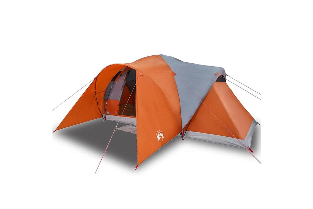 Vidaxl Family Tent Dome 6-person Grey And Orange Waterproof