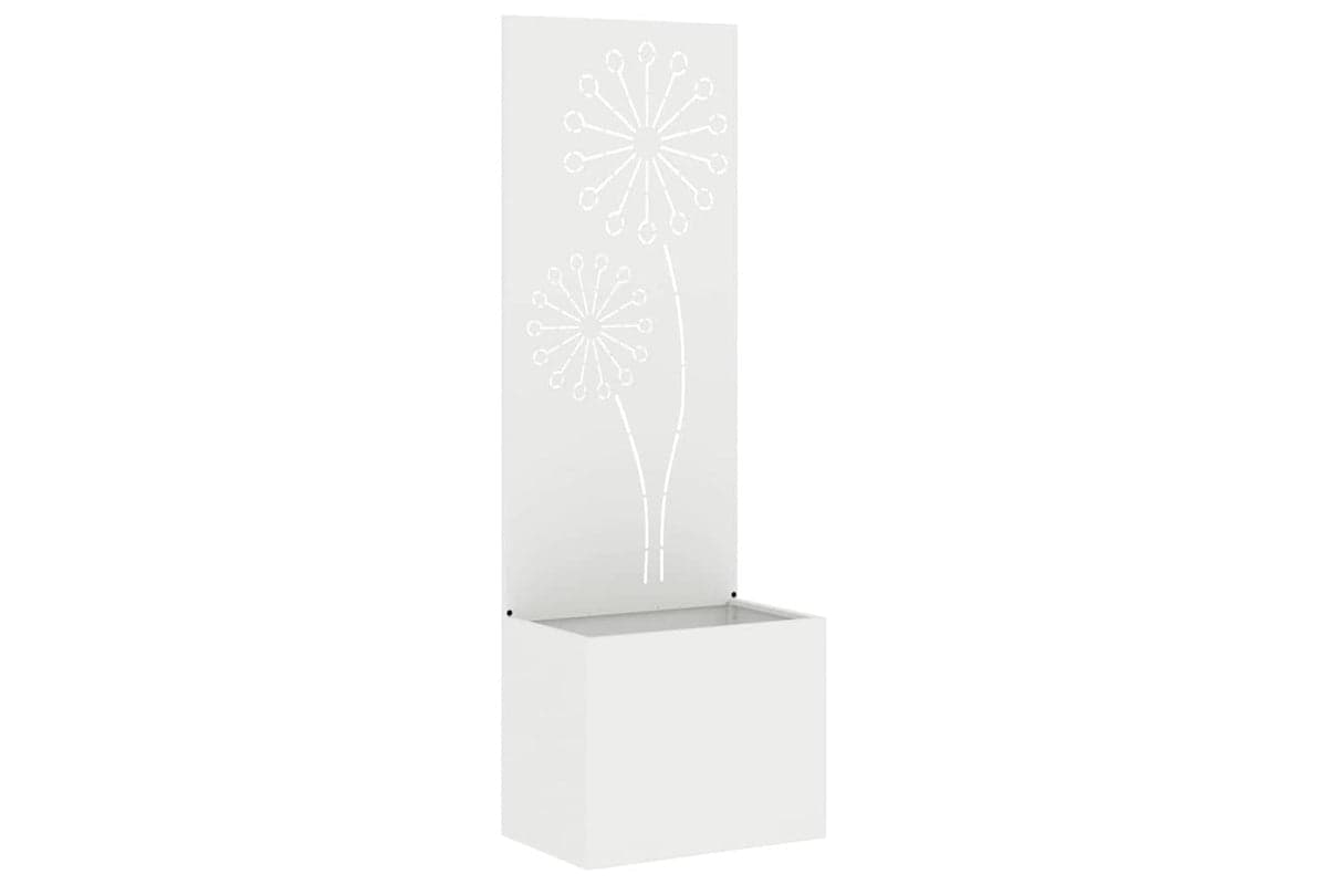 Garden Privacy Screen White 50 X 140 Cm Cold-rolled Steel