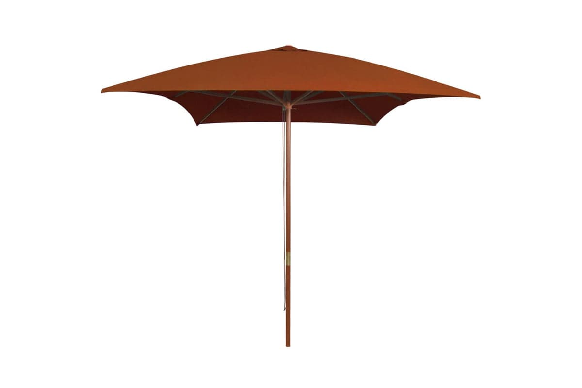 vidaXL 313759 Outdoor Parasol With Wooden Pole Terracotta 200x300cm