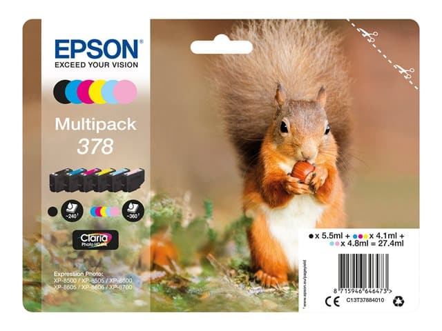 EPSON - Multipack 378 - 6-pack - black, yellow, cyan, magenta, light magenta, light cyan - original - ink cartridge