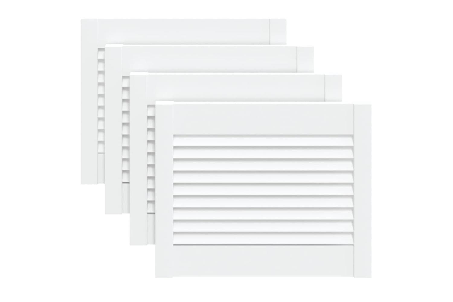 Vidaxl 151147 Louvred Doors 4 Pcs Solid Pine Wood White 39.5x49.4cm