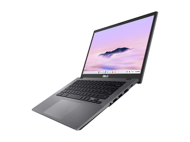 ASUSTEK - ASUS Chromebook Plus Enterprise CB34 CB3402CVA-MW0411 - 180-degree hinge design - Intel Core 5 - 120U / up to 5 GHz - Chrome OS - Intel Graphics - 16 GB RAM - 256 GB SSD UFS - 14" touchscreen 1920 x 1080 (Full HD) - Wi-Fi 6E, Bluetooth - rocky grey - with