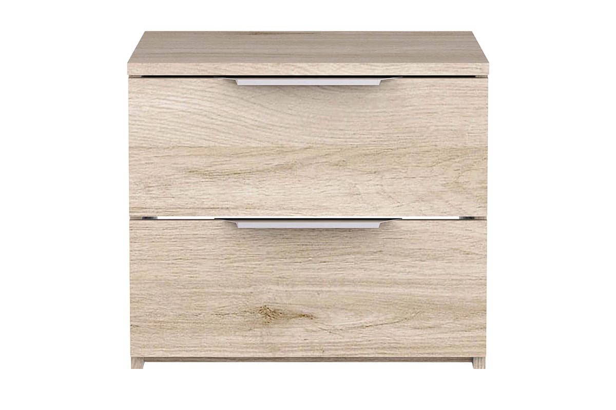 Ghost Bedside Locker | 2 Drawer | Oak Effect