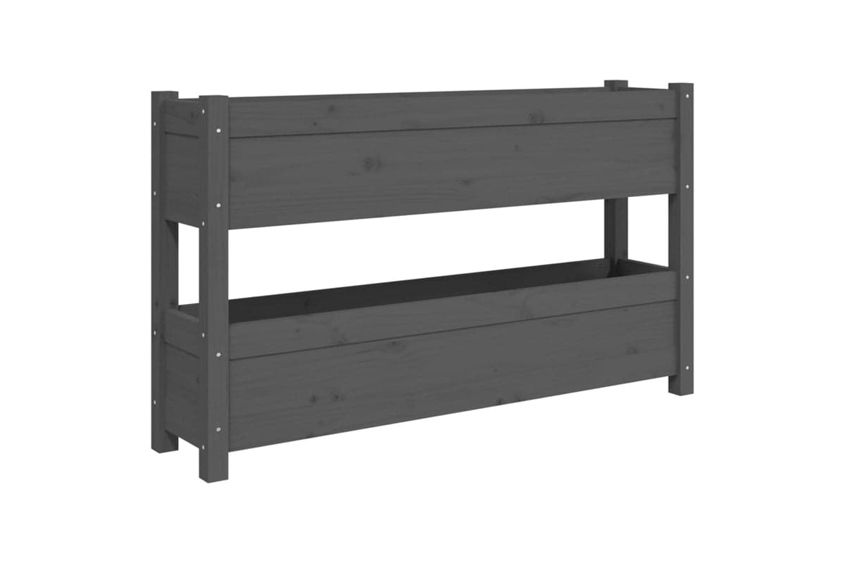 vidaXL 823929 Planter Grey 112x25x66cm Solid Wood Pine