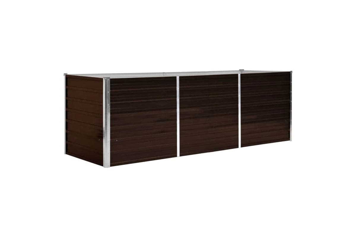 vidaXL 45713 Garden Raised Bed Brown 240x80x77cm Galvanised Steel