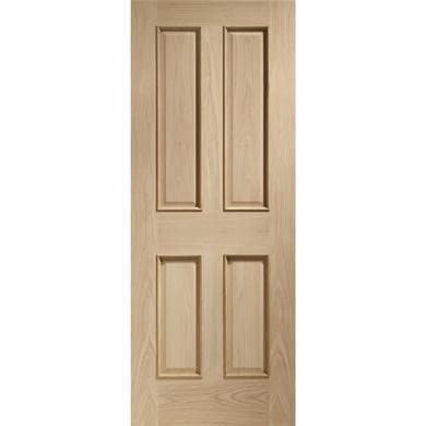 Internal Oak Victorian 4-Panel Door with Raised Mouldings - Unfinished - 1981 x 838 x 35mm - Victoria - XL Joinery