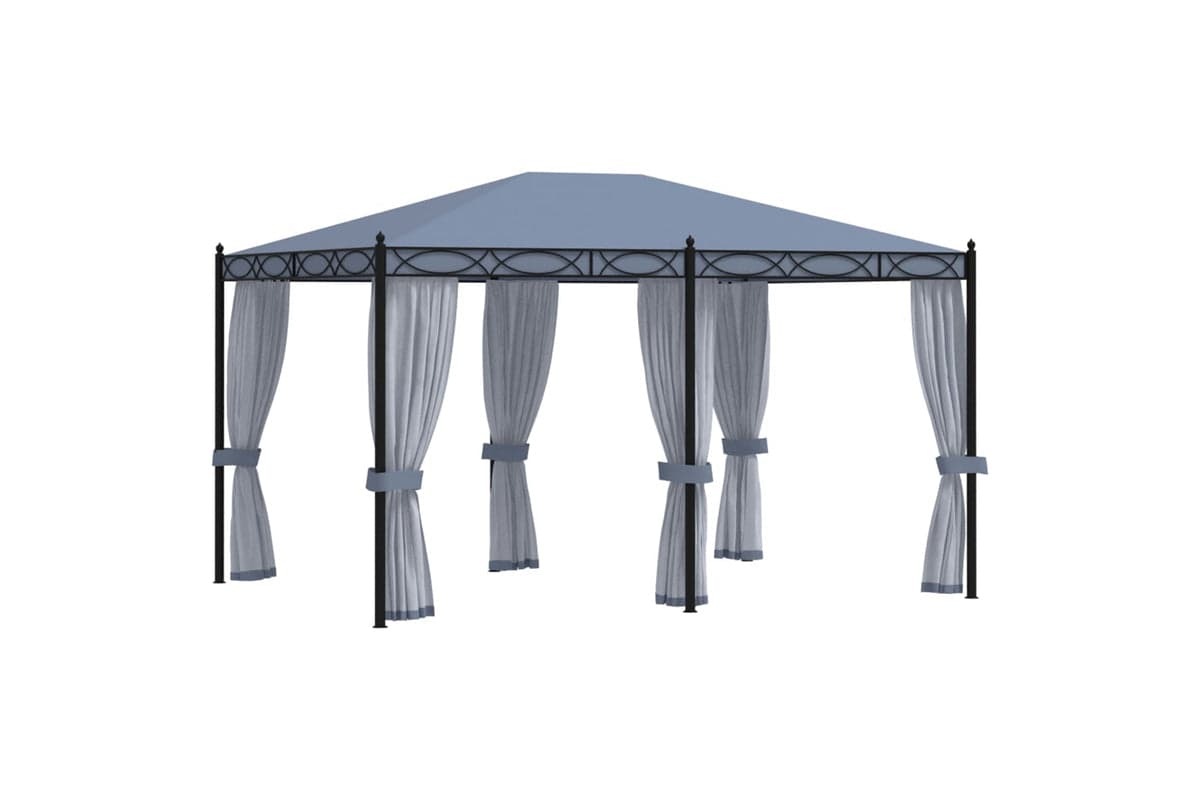 Vidaxl 48057 Gazebo With Mesh Screens 3x4 M Anthracite Steel