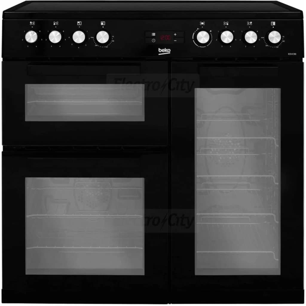 Beko 90cm Freestanding Electric Range Cooker with Ceramic Hob | Black