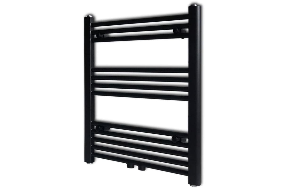 vidaXL 141906 Bathroom Heating Towel Rail Radiator Straight 600x764mm Black