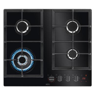 AEG 8000 Series 59cm 4 Burner Gas on Glass Hob - Black