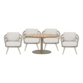 Lainey Garden Dining Set Teak Natural Royal Stone