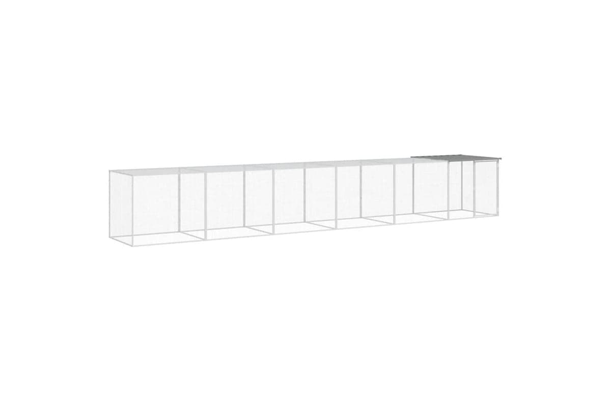 Vidaxl Chicken Cage With Roof Light Grey 603x98x90 Cm Galvanised Steel