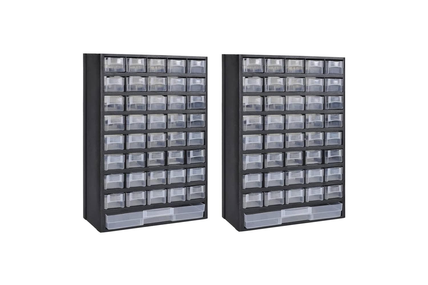 Vidaxl 275657 41-drawer Storage Cabinet Tool Box 2 Pcs Plastic