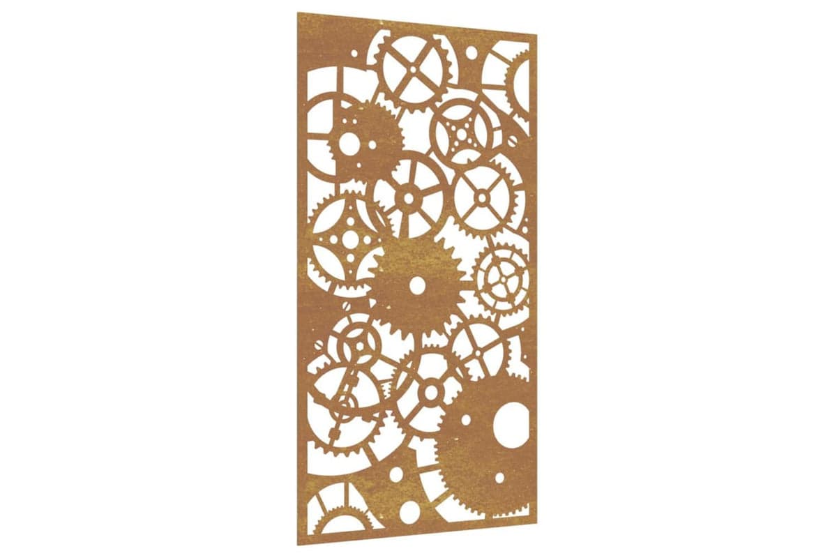 Garden Wall Decoration 105x55 Cm Corten Steel Gear Wheel Design