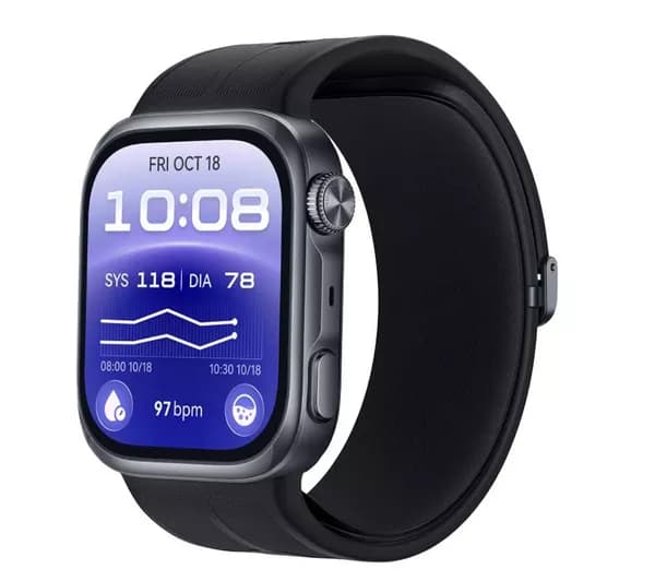 HUAWEI WATCH D3 Blood Pressure Monitoring Smart Watch - Black with Black Fluoroelastomer Strap