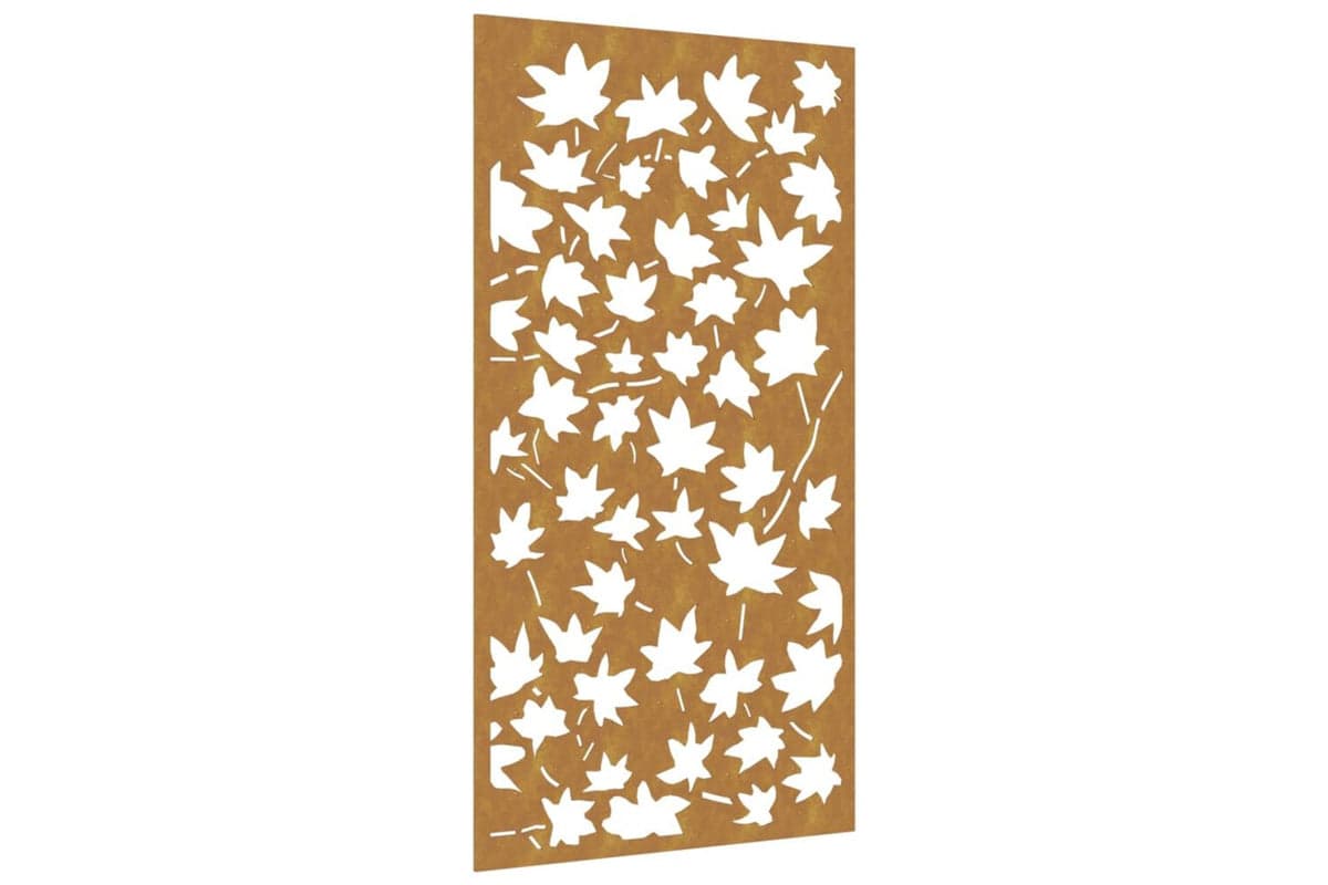 Garden Wall Decoration 105x55 Cm Corten Steel Maple Leaf Design