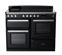 Rangemaster Estel Deluxe 110cm Induction Range Cooker - Gloss Black with Chrome Trim | ESDLO110EIPGBL/CM1