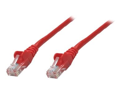 INTELLINET - Network Patch Cable, Cat5e, 3m, Red, CCA, U/UTP, PVC, RJ45, Gold Plated Contacts, Snagless, Booted, Lifetime Warranty, Polybag - patch cable - red