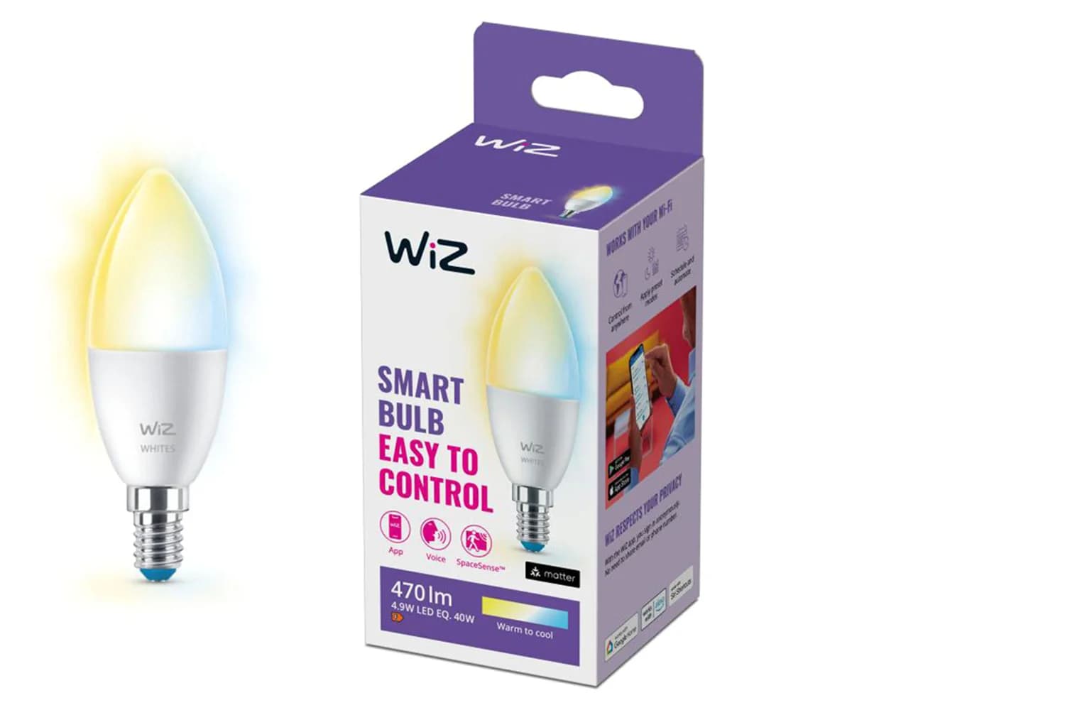 Wiz Candle E14 Smart LED Bulb