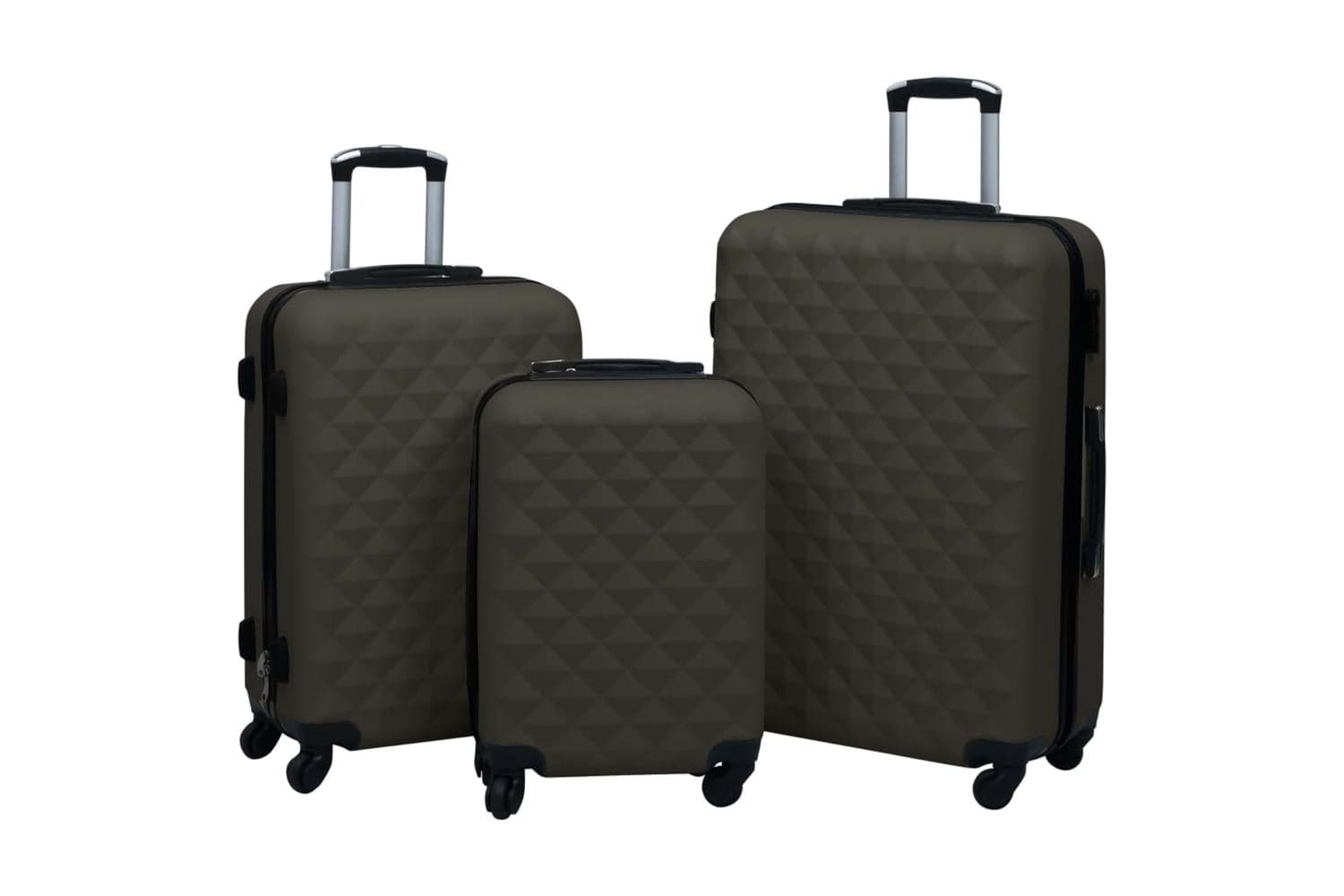 Vidaxl 92417 Hardcase Trolley Set 3 Pcs Anthracite Abs