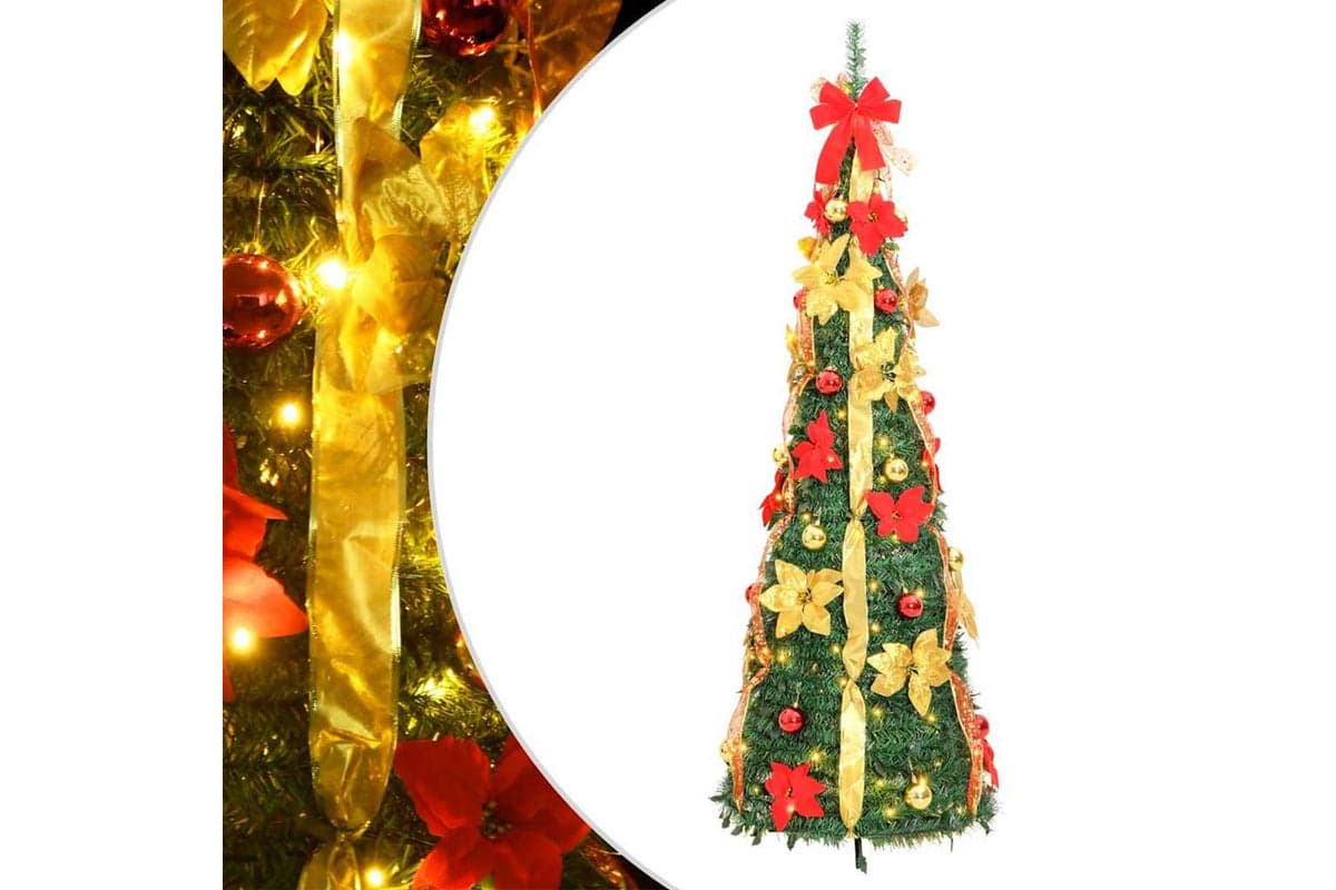 Vidaxl Artificial Christmas Tree Pop-up 50 Leds Green 120 Cm