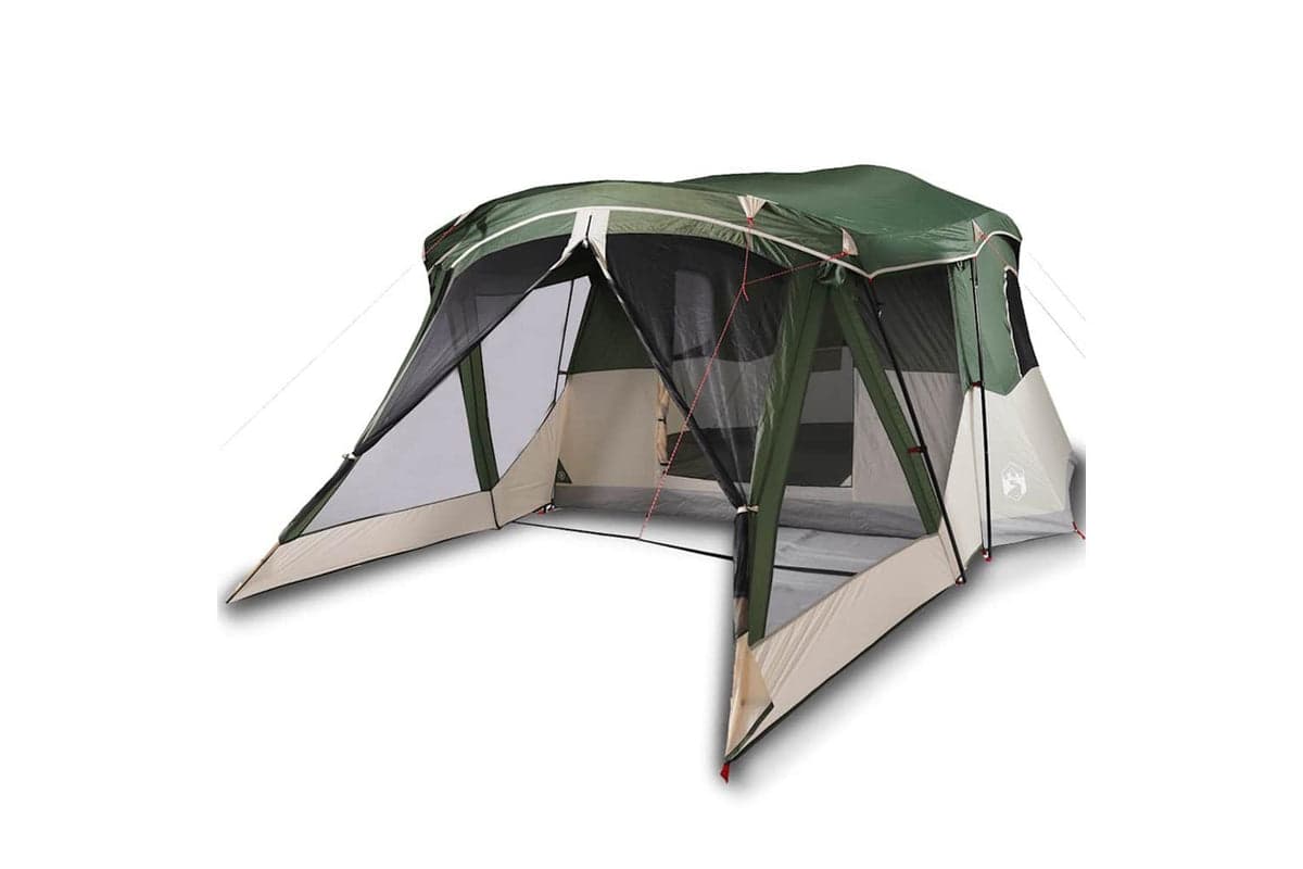 Vidaxl Camping Tent With Porch 4-person Green Waterproof