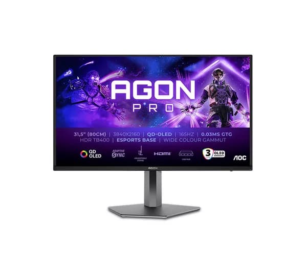 AOC AGON PRO AG326UD 4K Ultra HD 32" Quantum Dot OLED Gaming Monitor - Black