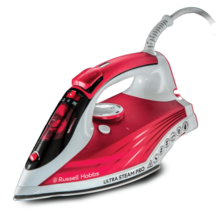 Russell Hobbs 23990, 2600W, Ultra Stream Pro Iron, Red