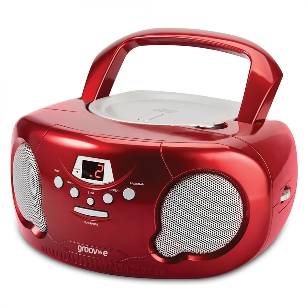 Groov-e Original Boombox CD Player with AM/FM Radio Red | GVPS733RD