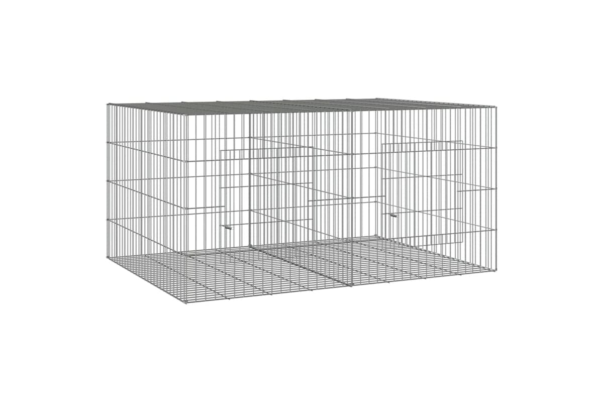 vidaXL 171568 2-panel Rabbit Cage 110x79x54cm Galvanised Iron