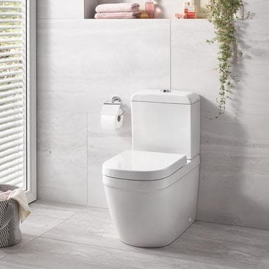 Close Coupled Rimless Toilet with Soft Close Seat - Grohe Euro Closed Back