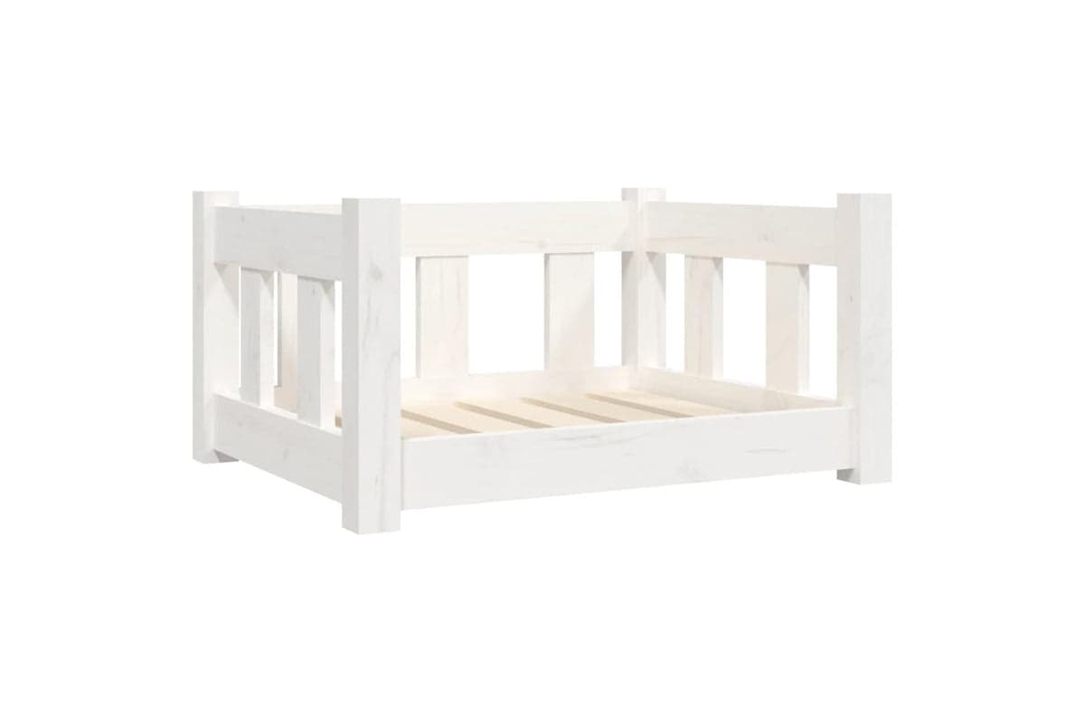 Vidaxl Dog Bed White 555x455x28 Cm Solid Wood Pine